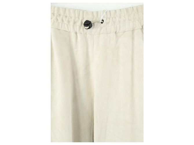 Longchamp Pantalones de cuero rectos Beige - vista 2