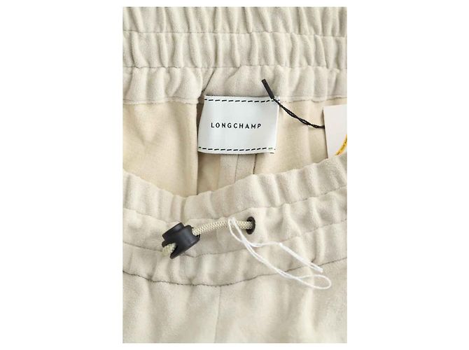 Longchamp Pantalones de cuero rectos Beige - vista 5