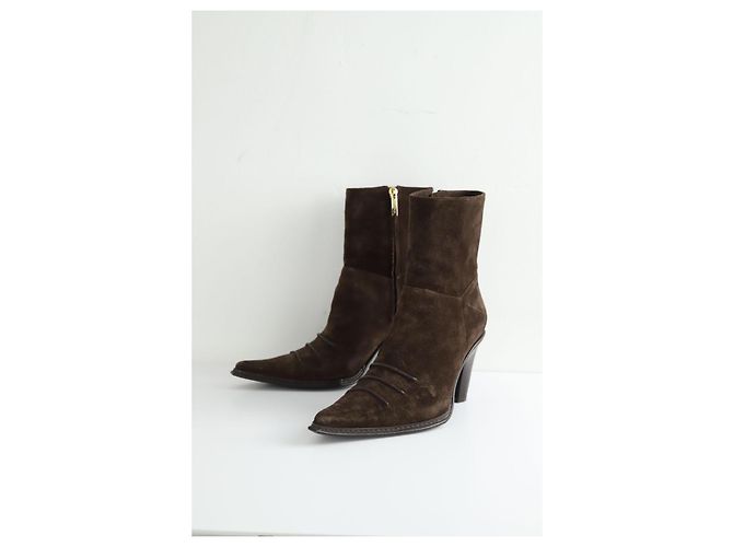 Botas de ante marrones Free Lance talla 37 Castaño - vista 3