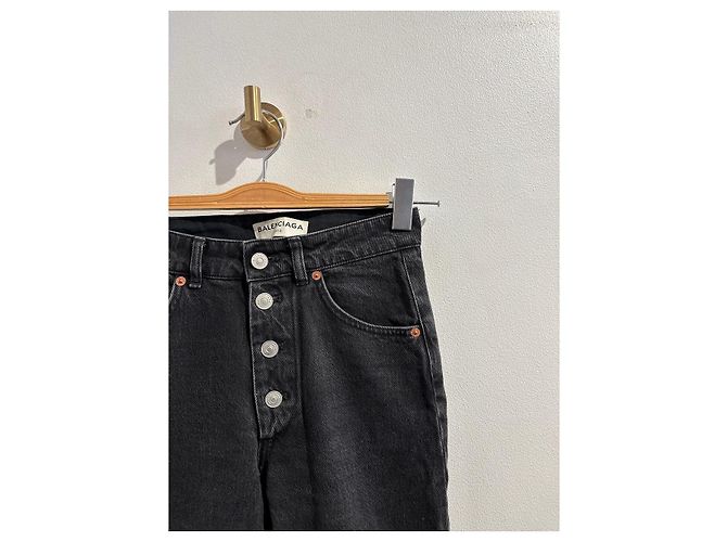 Jeans BALENCIAGA T.FR 34 Algodón Negro - vista 2