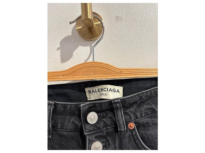 Jeans BALENCIAGA T.FR 34 Algodón Negro - vista 3