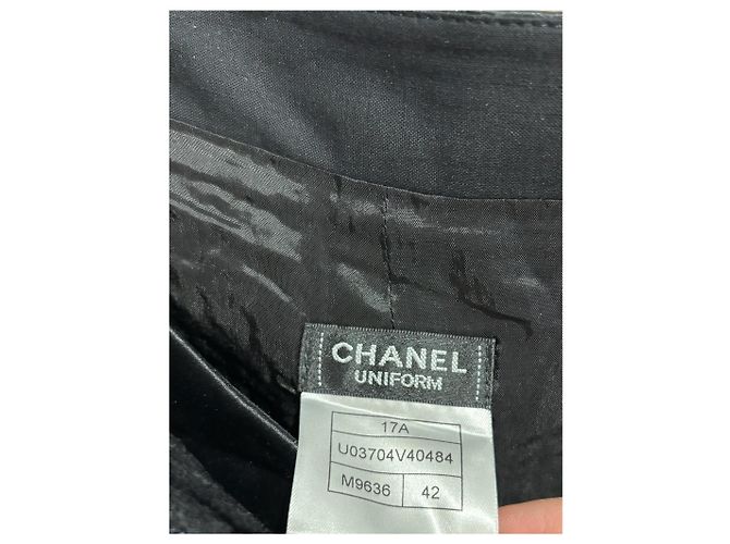 Pantalones CHANEL T.International XL Algodón Negro - vista 8