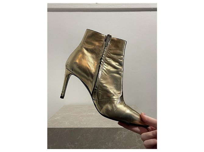 Botines BALENCIAGA T.EU 37 Cuero Dorado - vista 6