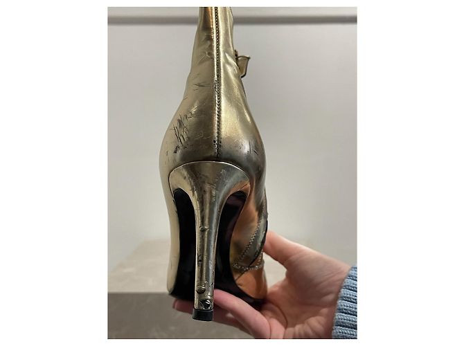 Botines BALENCIAGA T.EU 37 Cuero Dorado - vista 8