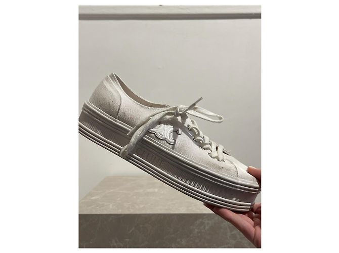 Céline Sneaker CELINE T.EU 38 Stoff Weiß - Ansicht 4
