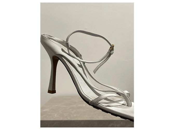Sandálias BOTTEGA VENETA T.EU 38 Couro Branco - vista 8