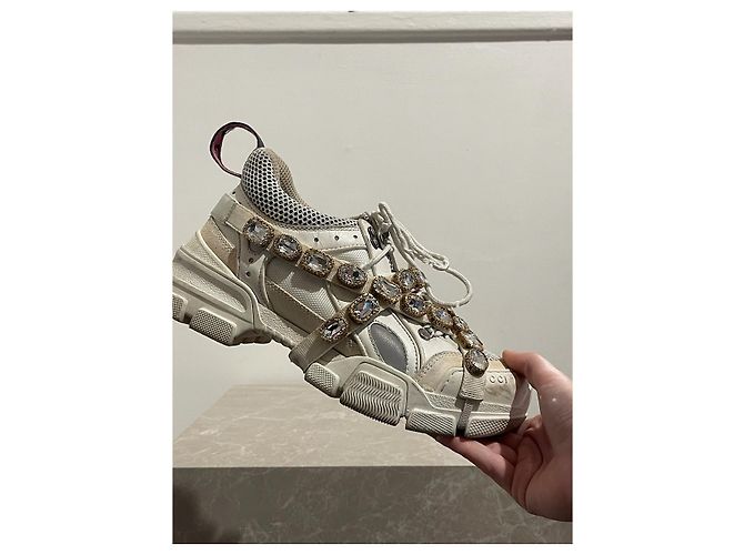 Sneakers GUCCI T.EU 38 Pelle Bianco - vista 6
