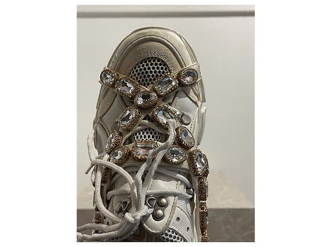 Sneakers GUCCI T.EU 38 Pelle Bianco - vista 9