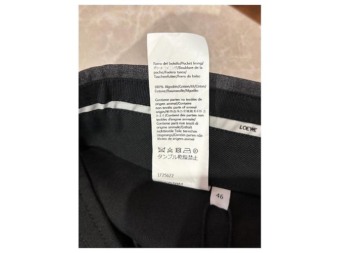 Pantaloni LOEWE T.FR 46 Cotone Grigio - vista 9