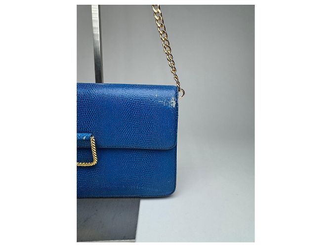Vintage Givenchy 4G Leder Tasche Blau - Ansicht 13