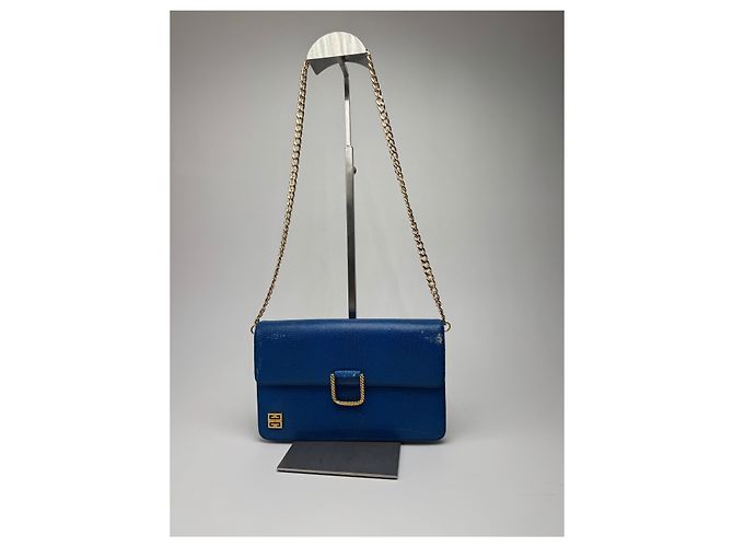 Vintage Givenchy 4G Leder Tasche Blau - Ansicht 14