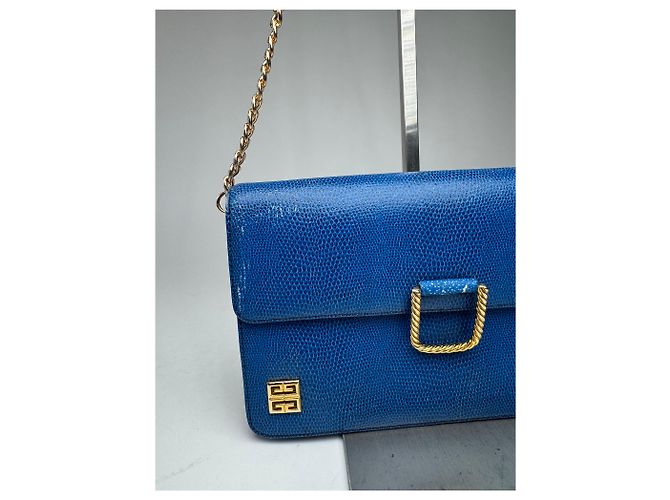 Vintage Givenchy 4G Leder Tasche Blau - Ansicht 2