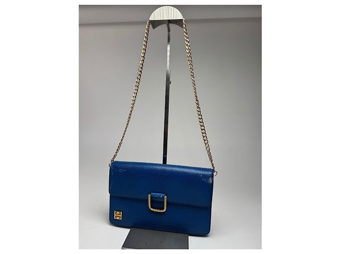 Vintage Givenchy 4G Leder Tasche Blau - Ansicht 7