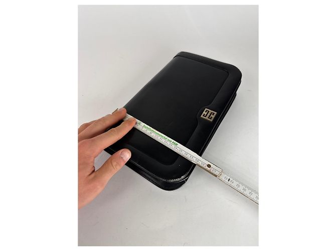 Clutch in pelle vintage Givenchy nera Nero - vista 13