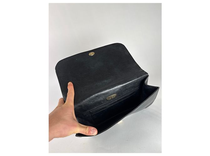 Clutch in pelle vintage Givenchy nera Nero - vista 4