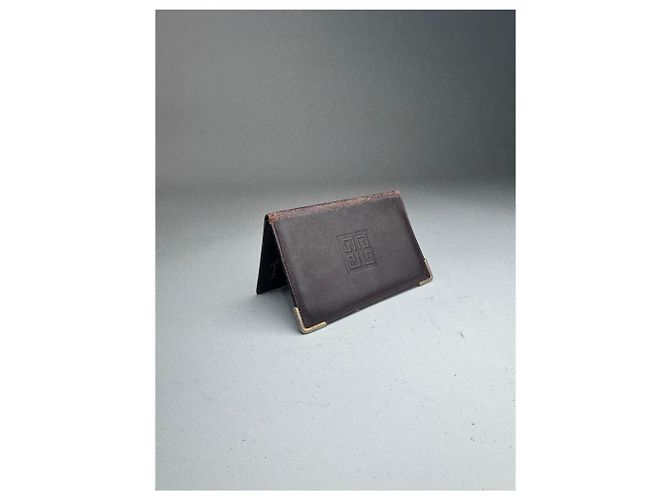 Vintage Givenchy Leather Card Holder Brown - view 8