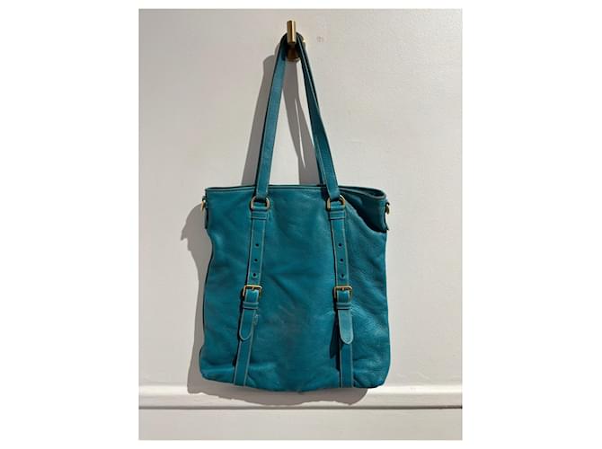 PRADA Bolsos T. Cuero Azul - vista 5
