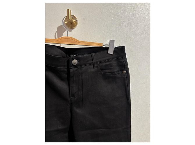 Jeans CHANEL T.FR 42 Algodão Preto - vista 2