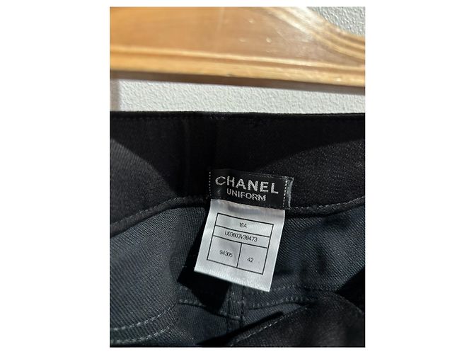 Jeans CHANEL T.FR 42 Algodão Preto - vista 6