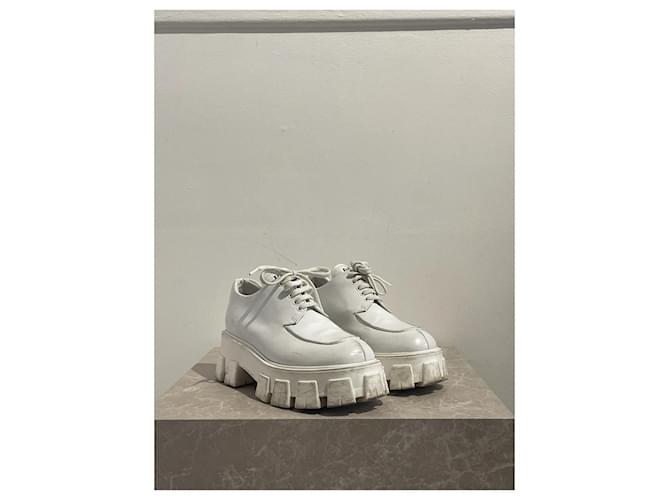 PRADA Mules e zoccoli T.EU 37.5 Pelle Bianco - vista 2