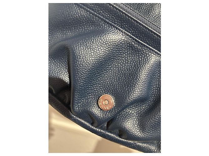 Wallet On Chain Borse CHANEL T. Pelle Blu - vista 12