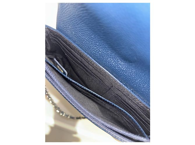 Wallet On Chain Borse CHANEL T. Pelle Blu - vista 13