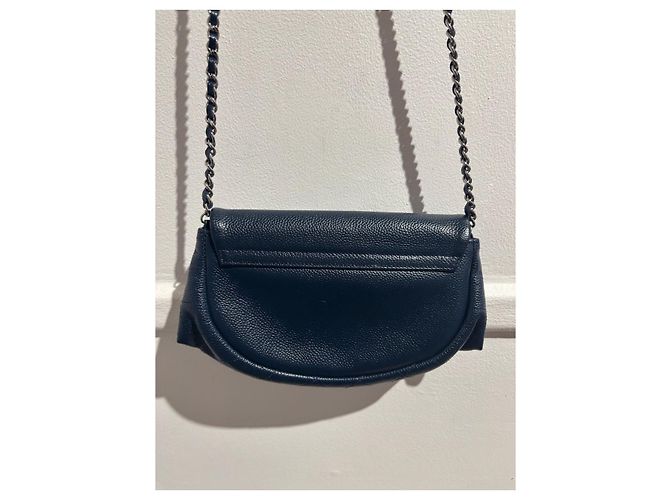 Wallet On Chain Borse CHANEL T. Pelle Blu - vista 14