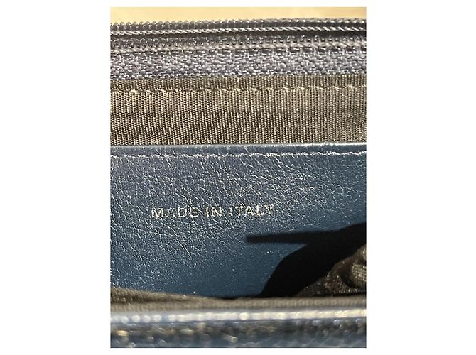 Wallet On Chain Borse CHANEL T. Pelle Blu - vista 17