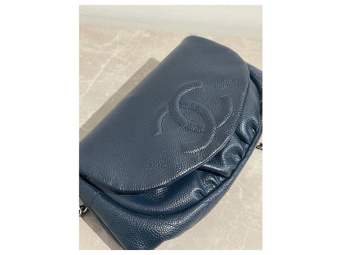 Wallet On Chain Borse CHANEL T. Pelle Blu - vista 2