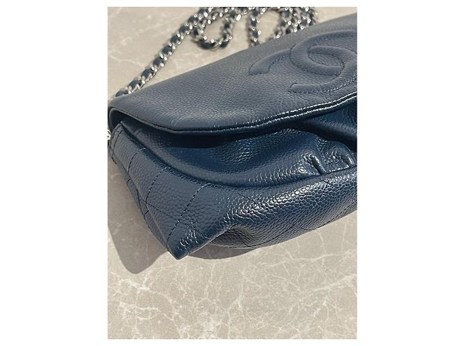 Wallet On Chain Borse CHANEL T. Pelle Blu - vista 6