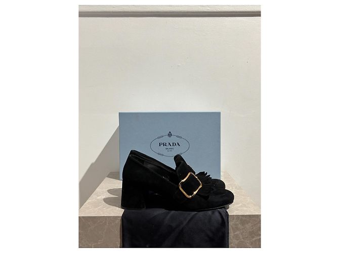 PRADA Tacchi T.EU 38.5 Camoscio Nero - vista 11