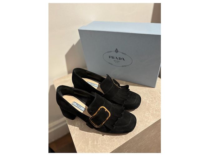 PRADA Tacchi T.EU 38.5 Camoscio Nero - vista 12