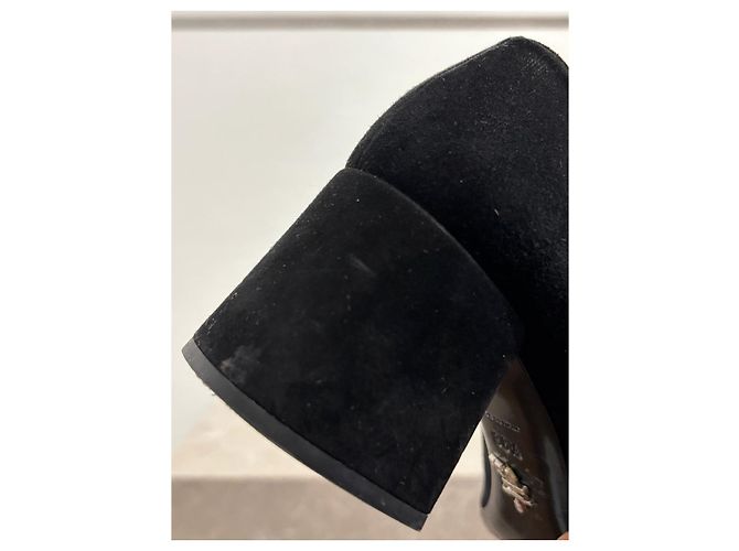 PRADA Tacchi T.EU 38.5 Camoscio Nero - vista 9