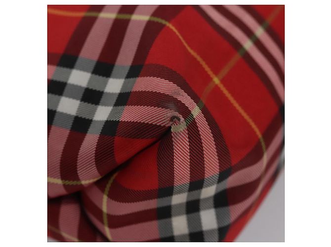 Borsa a mano in nylon a quadri Nova di BURBERRY rossa Auth ti2831 Rosso - vista 11