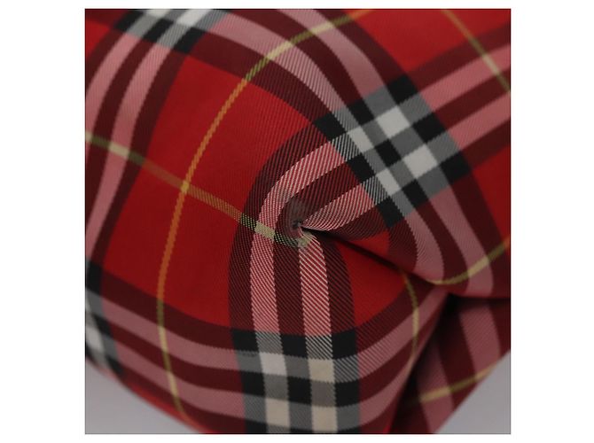 Borsa a mano in nylon a quadri Nova di BURBERRY rossa Auth ti2831 Rosso - vista 12