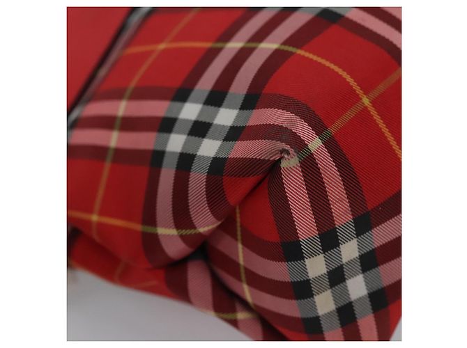 Borsa a mano in nylon a quadri Nova di BURBERRY rossa Auth ti2831 Rosso - vista 13