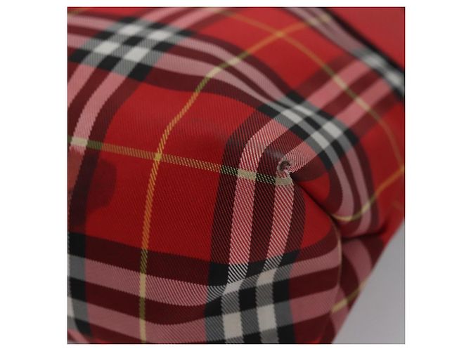 Borsa a mano in nylon a quadri Nova di BURBERRY rossa Auth ti2831 Rosso - vista 14