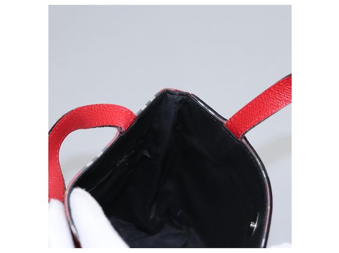 Borsa a mano in nylon a quadri Nova di BURBERRY rossa Auth ti2831 Rosso - vista 18