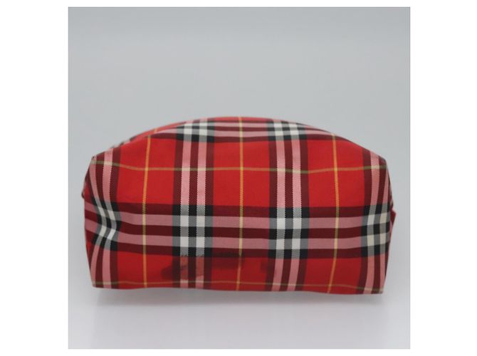 Borsa a mano in nylon a quadri Nova di BURBERRY rossa Auth ti2831 Rosso - vista 9