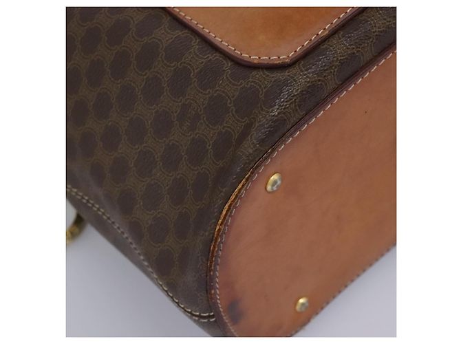 Céline Borsa a spalla in tela Macadam CELINE in pelle PVC marrone Auth 113333 - vista 11