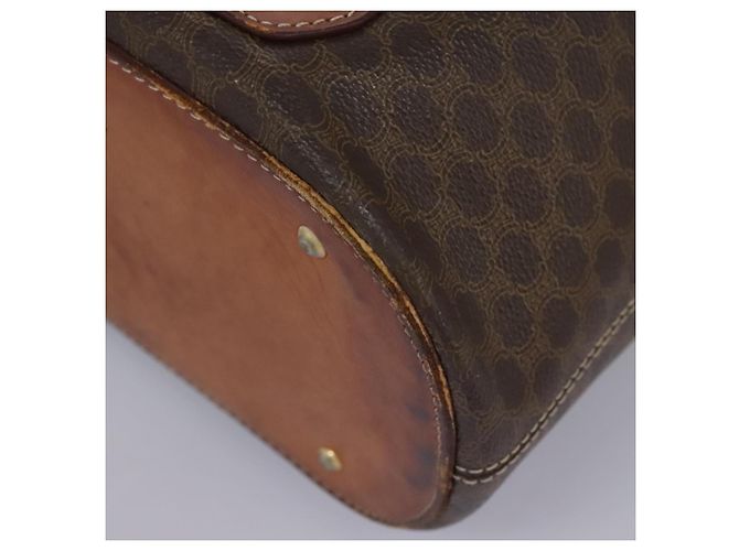 Céline Borsa a spalla in tela Macadam CELINE in pelle PVC marrone Auth 113333 - vista 12