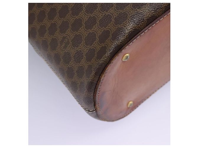 Céline Borsa a spalla in tela Macadam CELINE in pelle PVC marrone Auth 113333 - vista 13