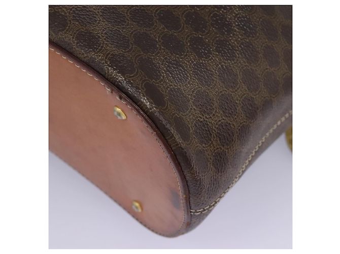 Céline Borsa a spalla in tela Macadam CELINE in pelle PVC marrone Auth 113333 - vista 14