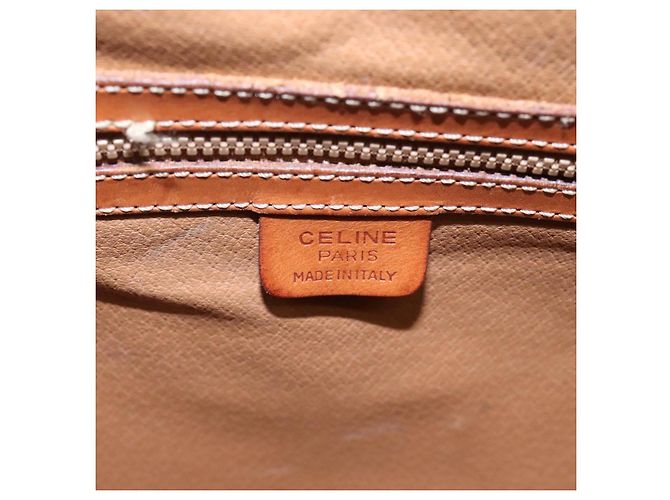 Céline Borsa a spalla in tela Macadam CELINE in pelle PVC marrone Auth 113333 - vista 17