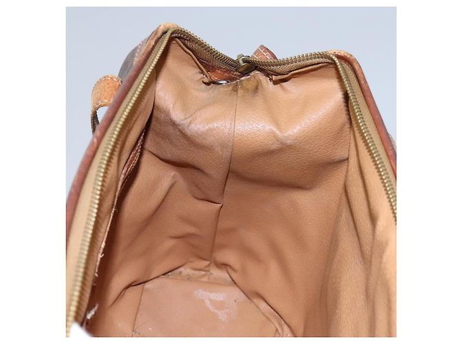 Céline Borsa a spalla in tela Macadam CELINE in pelle PVC marrone Auth 113333 - vista 19