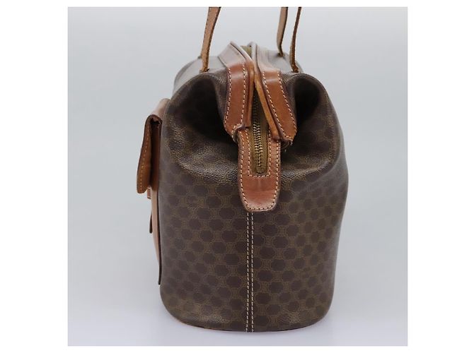 Céline Borsa a spalla in tela Macadam CELINE in pelle PVC marrone Auth 113333 - vista 4