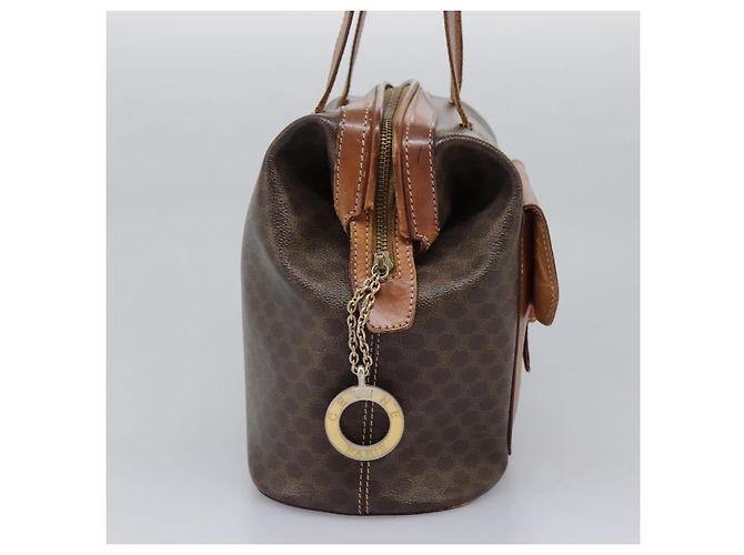 Céline Borsa a spalla in tela Macadam CELINE in pelle PVC marrone Auth 113333 - vista 5
