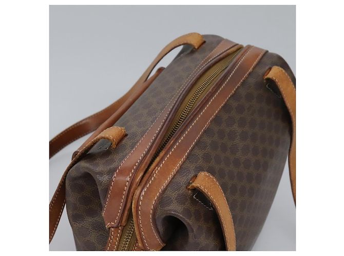 Céline Borsa a spalla in tela Macadam CELINE in pelle PVC marrone Auth 113333 - vista 6