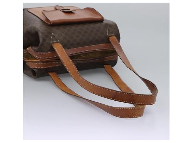 Céline Borsa a spalla in tela Macadam CELINE in pelle PVC marrone Auth 113333 - vista 7