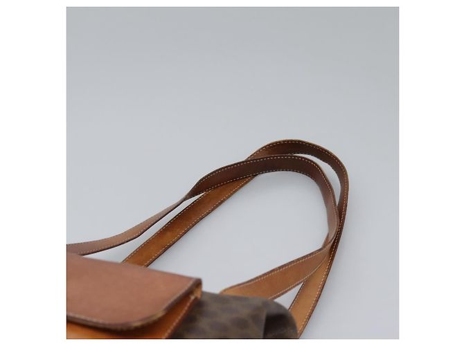 Céline Borsa a spalla in tela Macadam CELINE in pelle PVC marrone Auth 113333 - vista 9